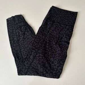 Black cheetah leggings members mark xxl ladies high rise ankle